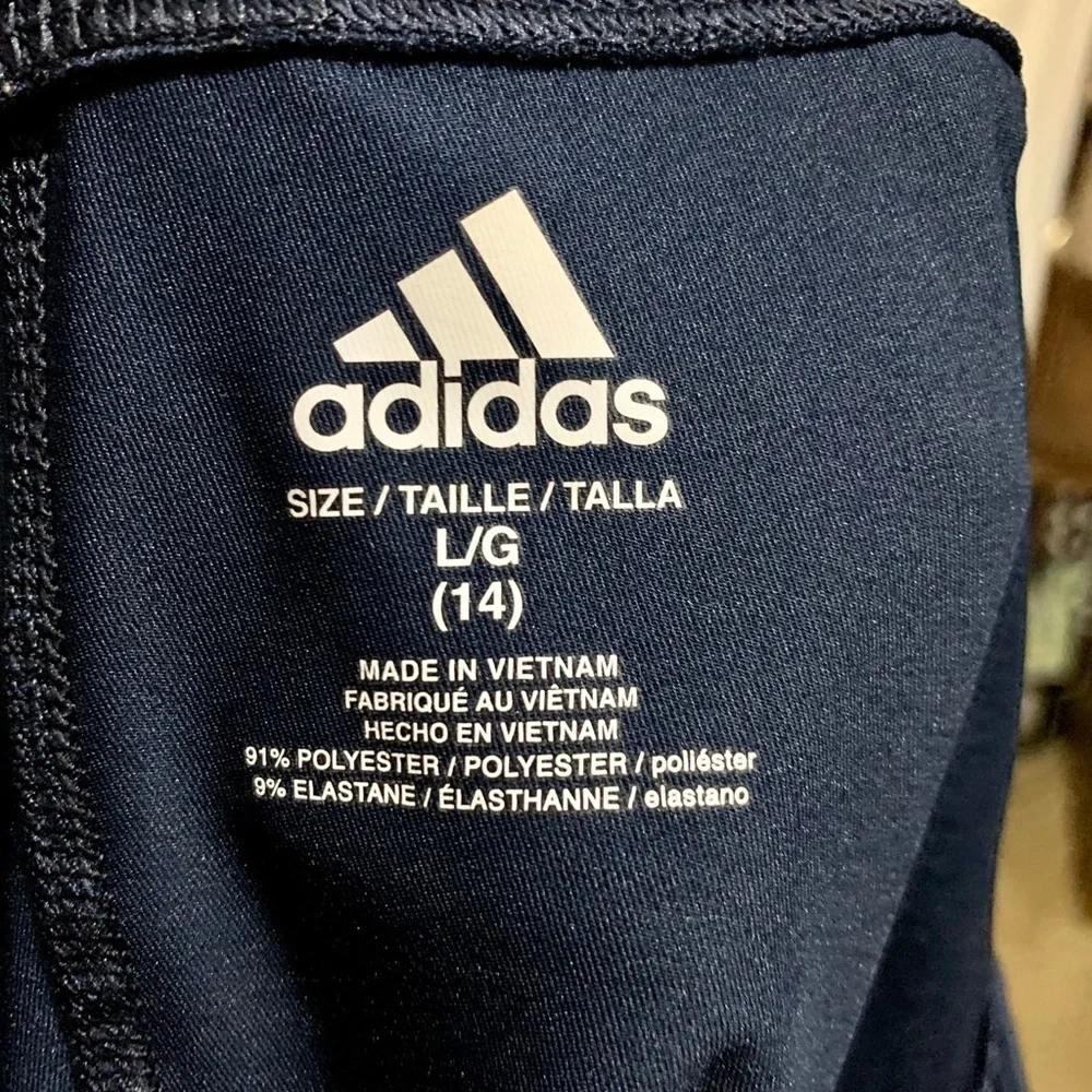 Adidas girl leggings navy size 14